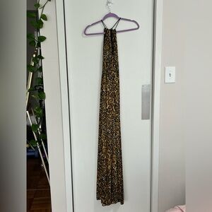 Vintage 70s made in USA Leopard Print Maxi Dress